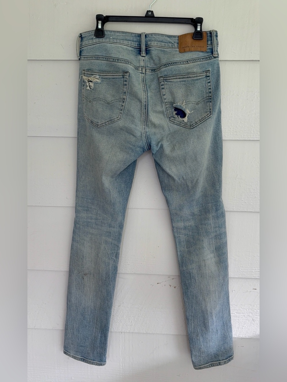 American Eagle Next Level AirFlex Distressed Jeans Men's 30x32 Light Wash Denim - Picture 4 of 5